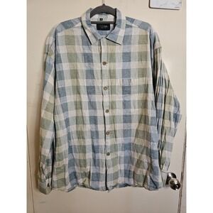 DANIEL CRAIG Men's Long Sleeve Shirt‎ Made In Italy Size XL Linen Cotton Blend